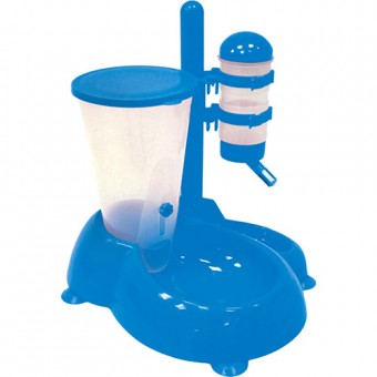 Bebedouro e Comedouro Automatico Cães - Azul